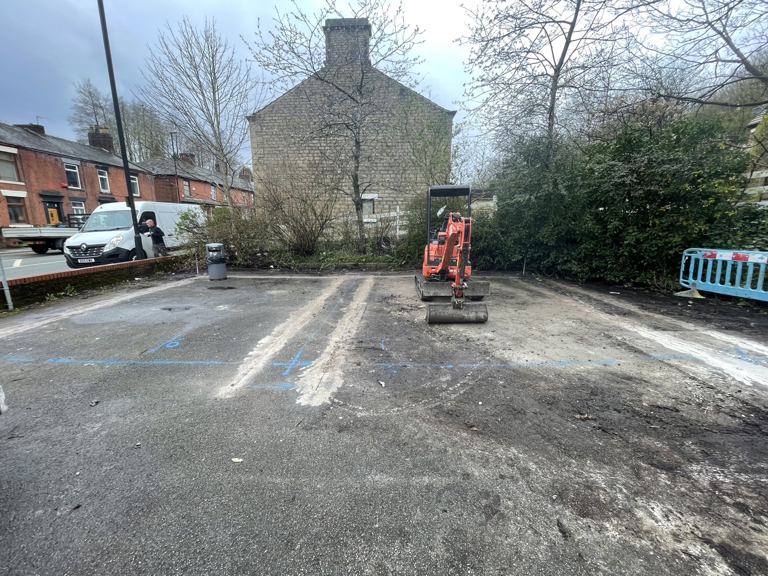 Existing car park area in Oldham before conversion