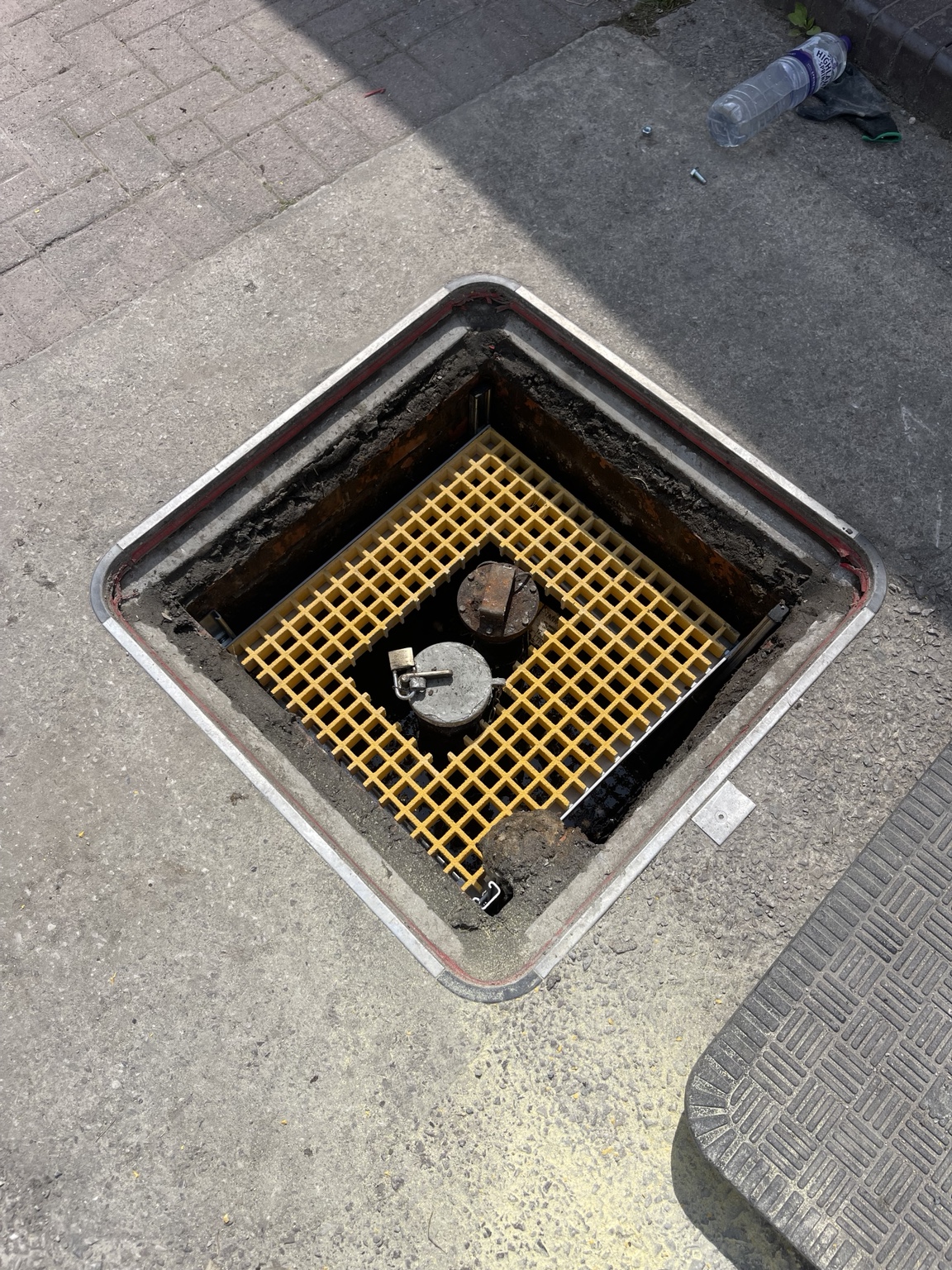 GRP access platform installed inside an underground chamber